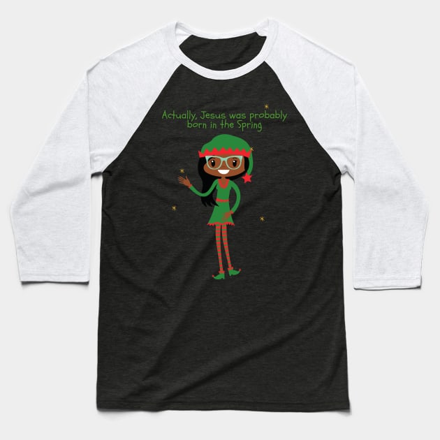 Know it all Elf Baseball T-Shirt by Blerdy Laundry